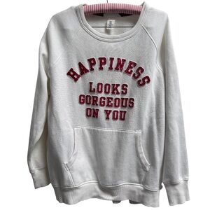 H&M White Sweatshirt with Red Text